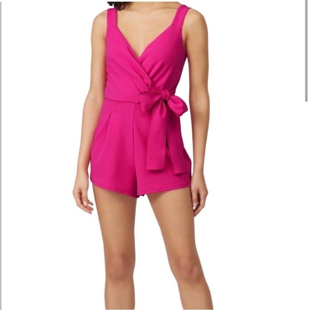 GREAT JONES Wrap Bodice Romper Size XS Fuschia Pink